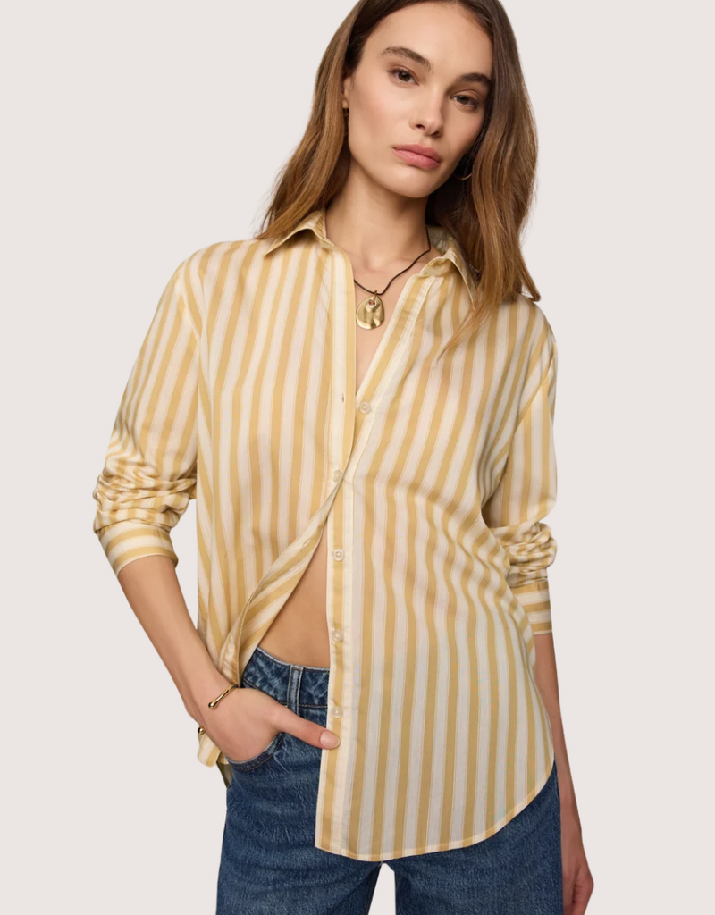 Z SUPPLY Golden Haven Stripe Button Up Golden Sage