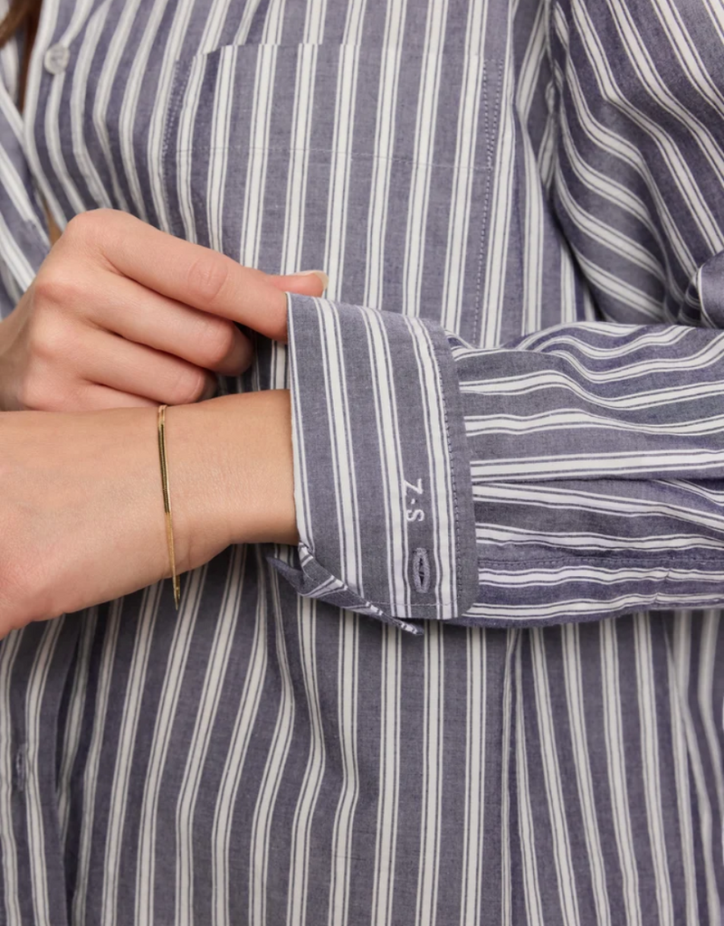 Z SUPPLY The Gallery Striped Button Up Oxford Blue