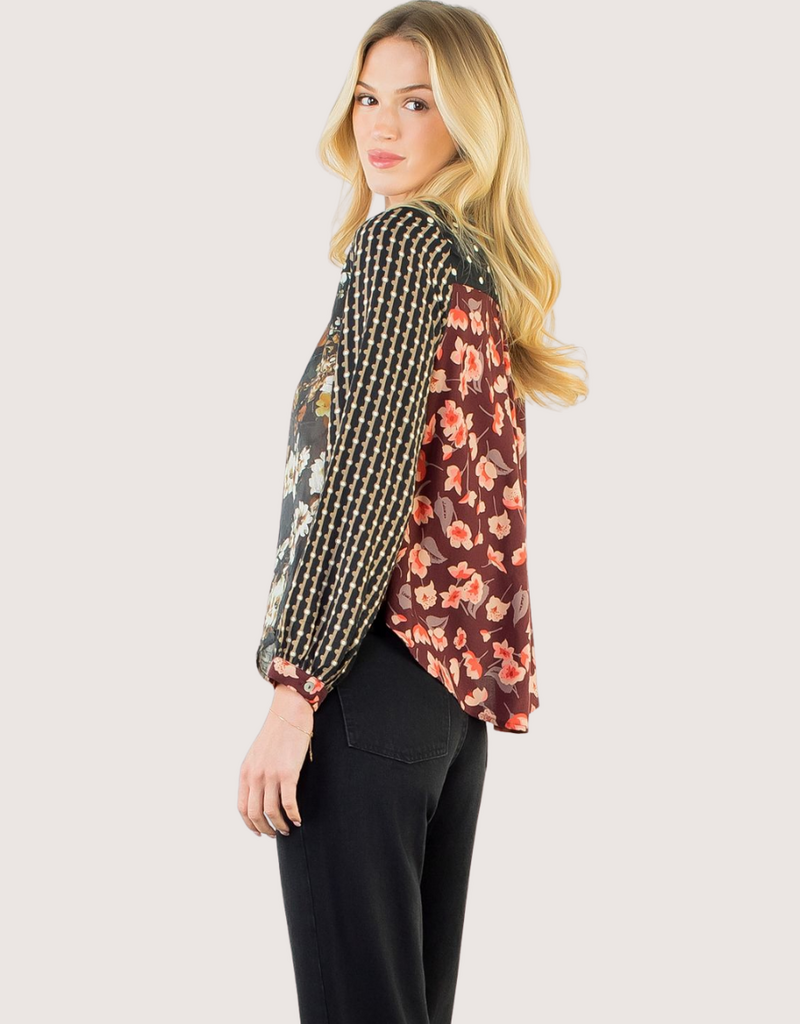 THML Mixed Media Button Up Shirt