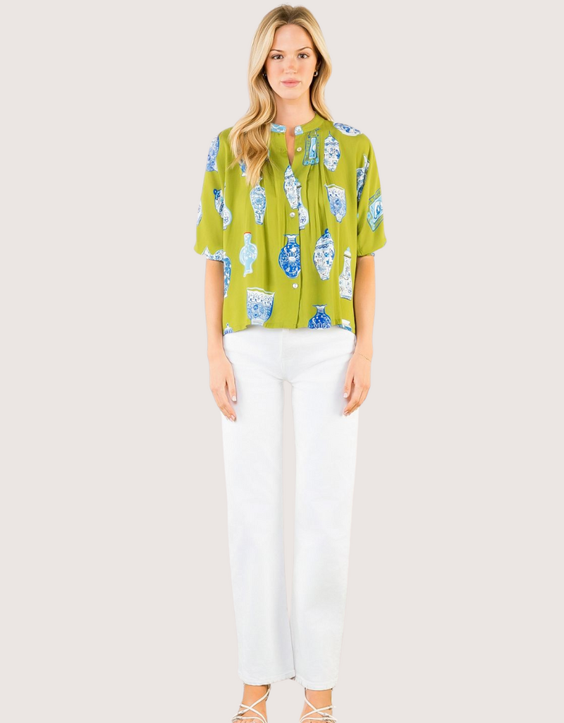 THML Printed Oversized Pattern Top