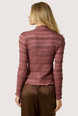 MYSTREE Lettuce Edge Knit Top Rosewood