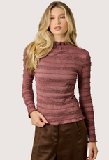 MYSTREE Lettuce Edge Knit Top Rosewood