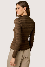 MYSTREE Lettuce Edge Knit Top Chocolate