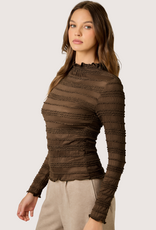 MYSTREE Lettuce Edge Knit Top Chocolate