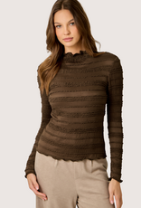 MYSTREE Lettuce Edge Knit Top Chocolate