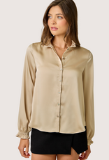 MYSTREE Ruffled Collar Blouse Sand