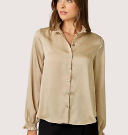 MYSTREE Ruffled Collar Blouse Sand
