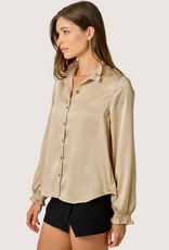 MYSTREE Ruffled Collar Blouse Sand