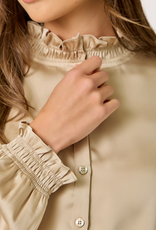 MYSTREE Ruffled Collar Blouse Sand