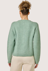 MYSTREE Ribbed Mini Cable Knit Pullover Dried Sage