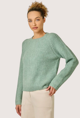 MYSTREE Ribbed Mini Cable Knit Pullover Dried Sage