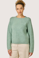 MYSTREE Ribbed Mini Cable Knit Pullover Dried Sage