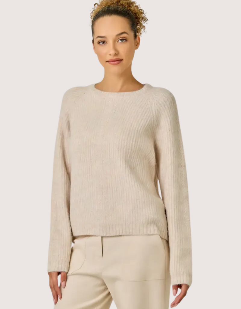 MYSTREE Ribbed Mini Cable Knit Pullover Marble