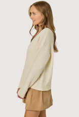 MYSTREE Embossed Texture Knitted Sweater Ivory