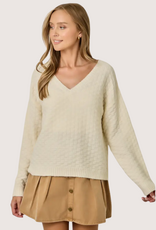 MYSTREE Embossed Texture Knitted Sweater Ivory