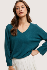 WISHLIST 3/4 Sleeve Textured Lightweight Sweater