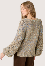 MYSTREE Flecked Chunkuy Sweater Cardigan Almond Mix