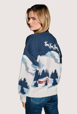 Sunday Edition Ski Village Landscape Crew Neck Knit Sweater