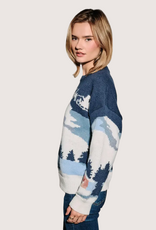 Sunday Edition Ski Village Landscape Crew Neck Knit Sweater