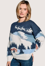Sunday Edition Ski Village Landscape Crew Neck Knit Sweater