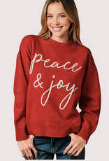 Sunday Edition Peace and Joy Knit Sweater Red