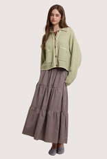 WISHLIST Contrast Trim Collared Sweater Cardigan