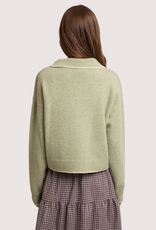 WISHLIST Contrast Trim Collared Sweater Cardigan