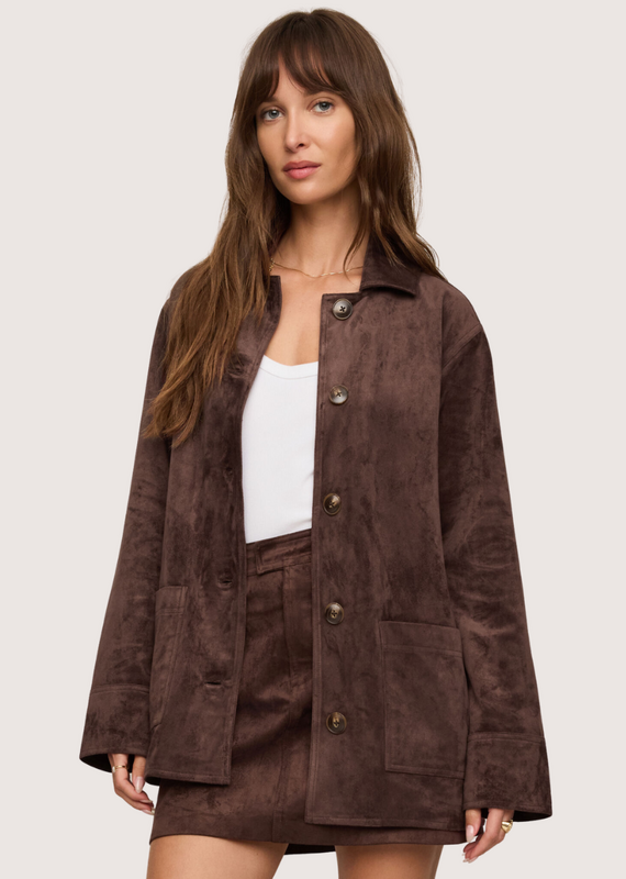 Z SUPPLY Decker Suede Chore Coat Dark Chocolate