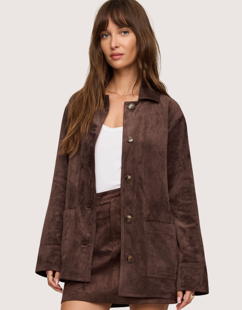 Z SUPPLY Decker Suede Chore Coat Dark Chocolate