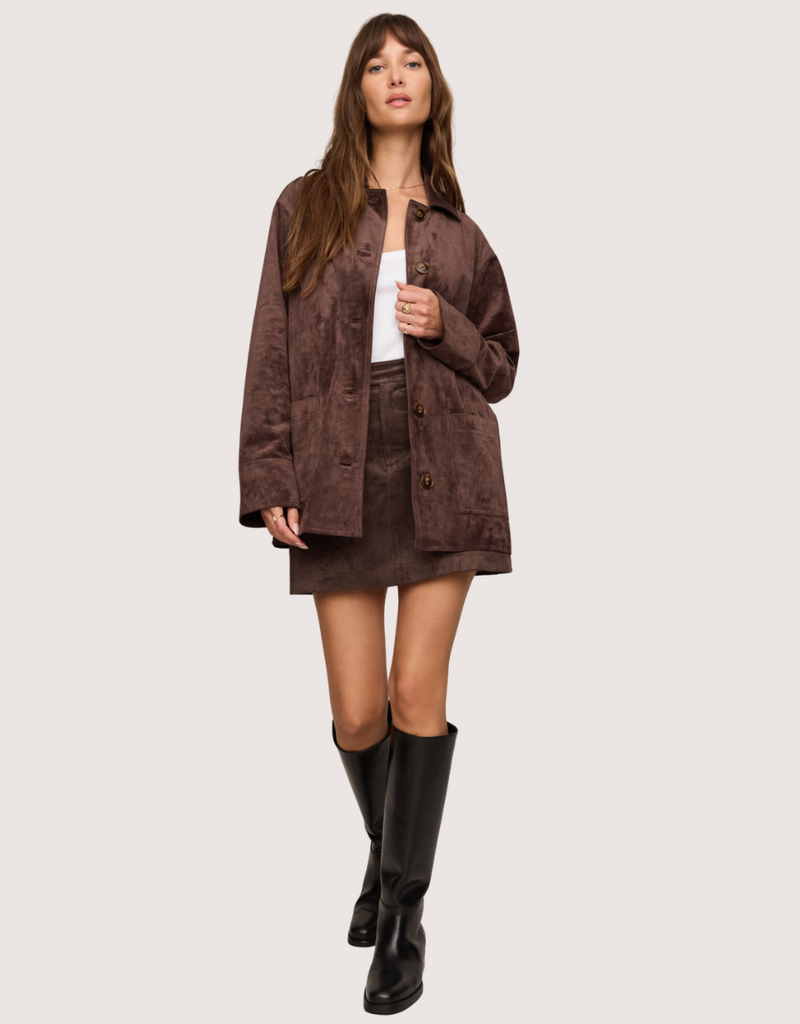 Z SUPPLY Decker Suede Chore Coat Dark Chocolate