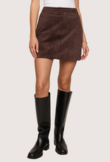 Z SUPPLY Perri Suede Mini Skirt Dark Chocolate