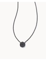 Kendra Scott Davie Gunmetal Pendant Necklace In Black Drusy