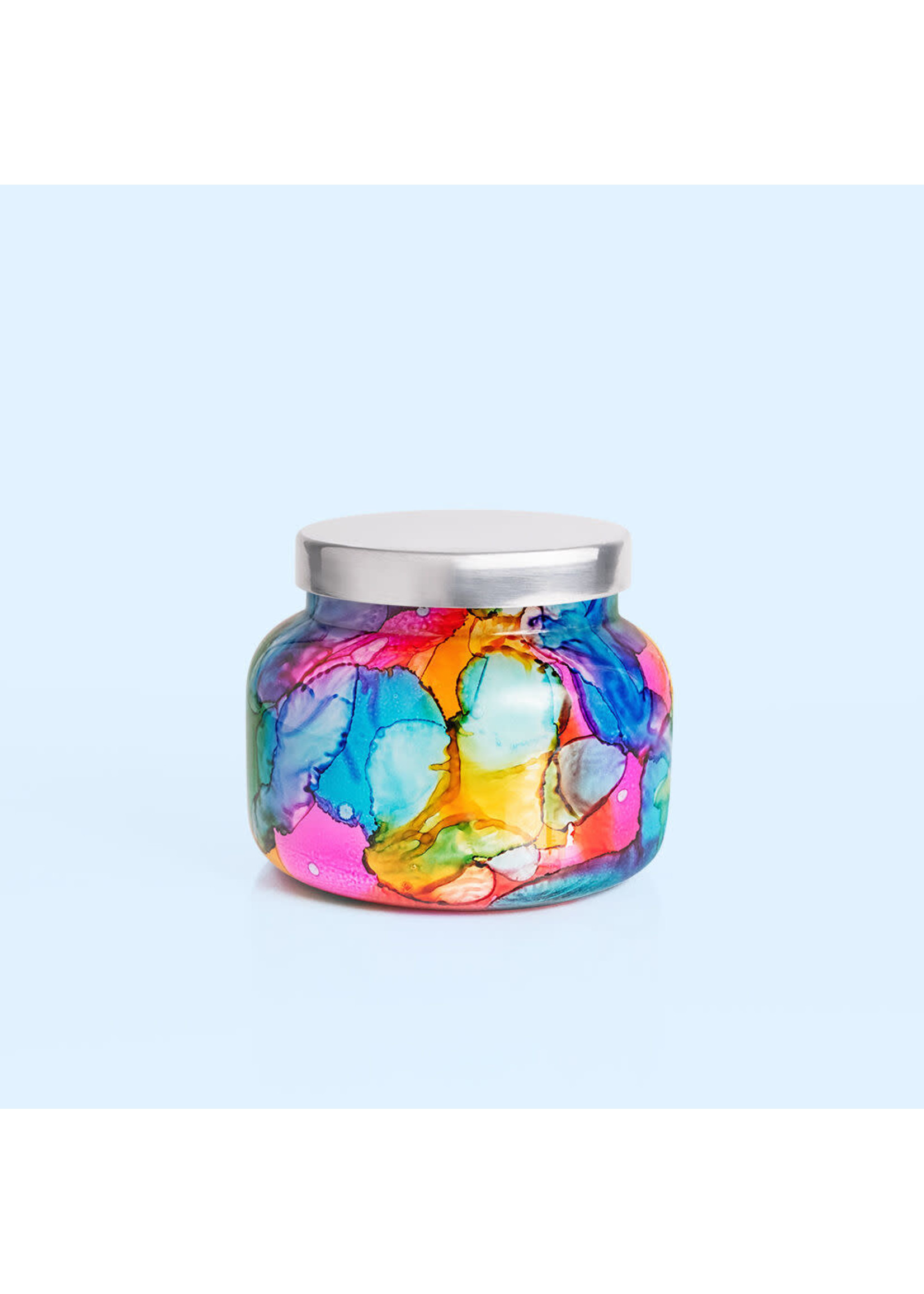 Capri Blue Rainbow Watercolor Jar  (Volcano)