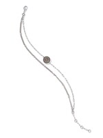 Kendra Scott Stamped Dira Delicate Chain Bracelet Rhodium Black Mother of Pearl