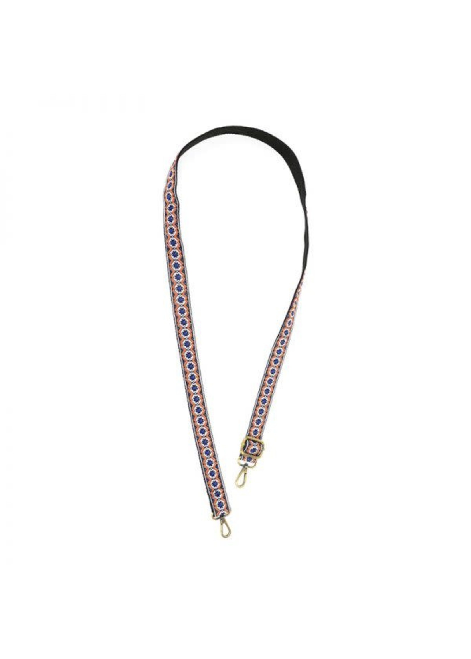 Joy Susan Guitar Strap (1 Navy/Orange Trellis)