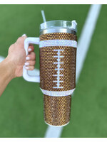 LIVE LOVE GAMEDAY Blinged Football Tumbler