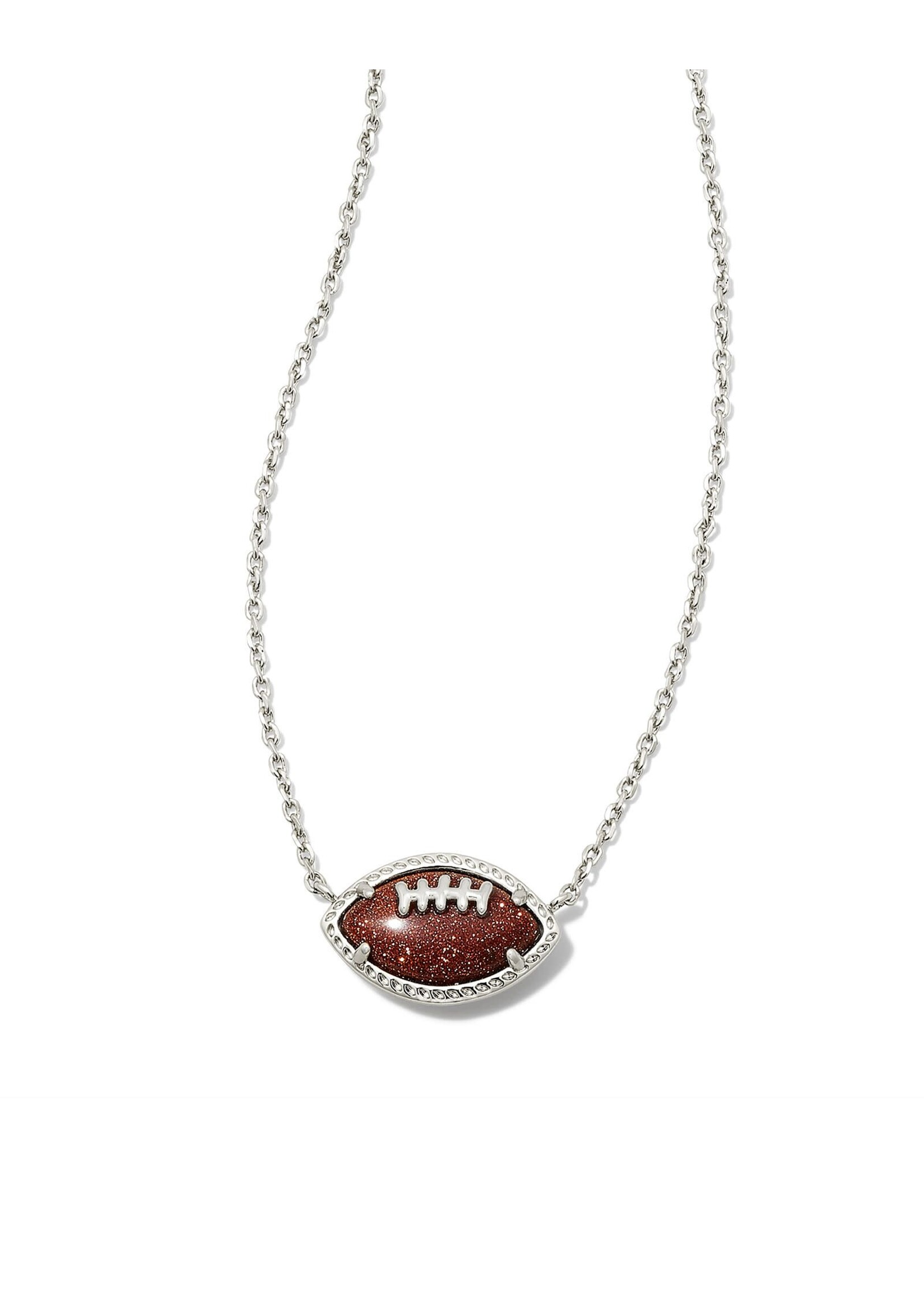 Kendra Scott Football Pendant (Rhod/Orange)