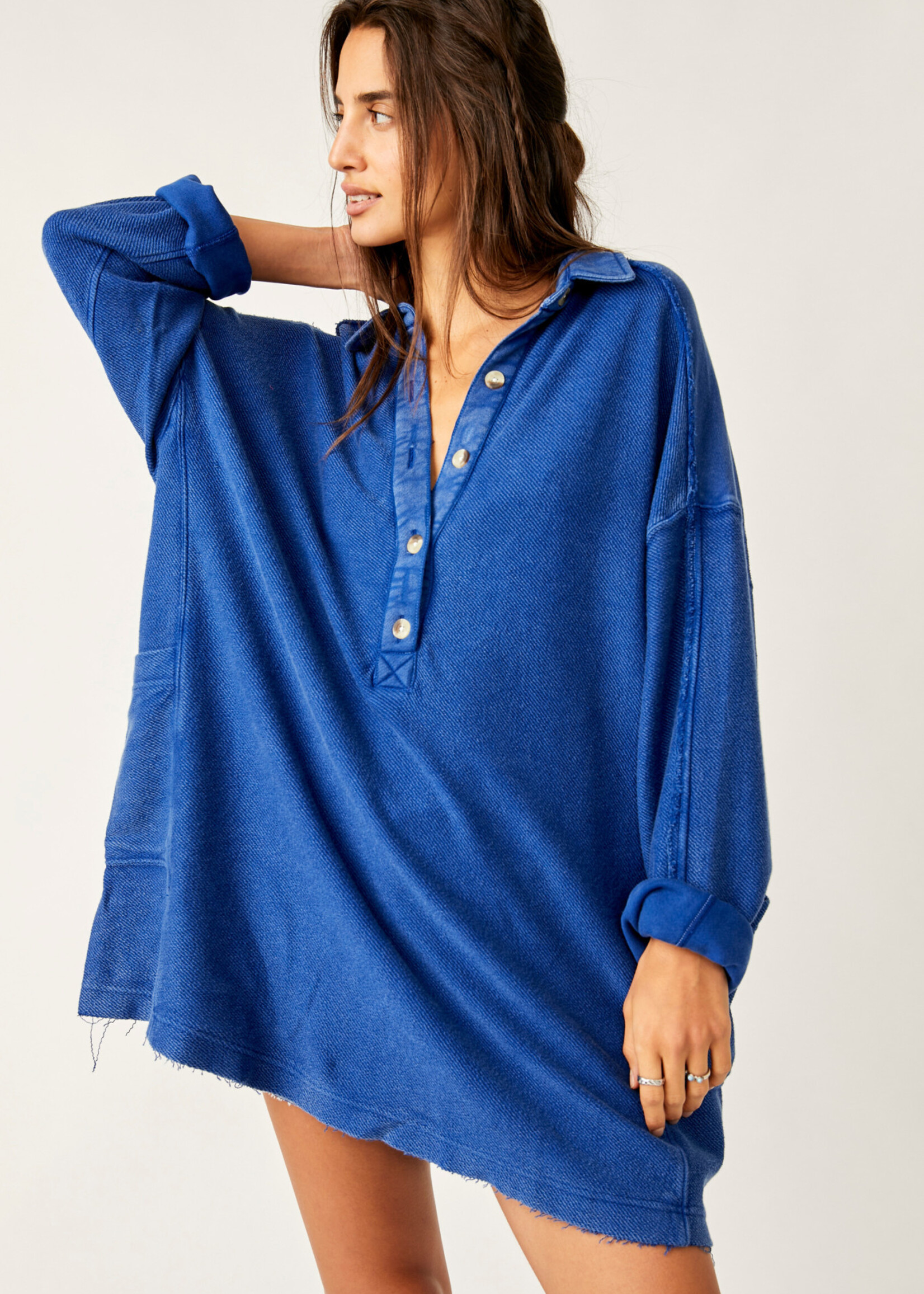 Free People Willow Polo (Rinsed Cobalt)