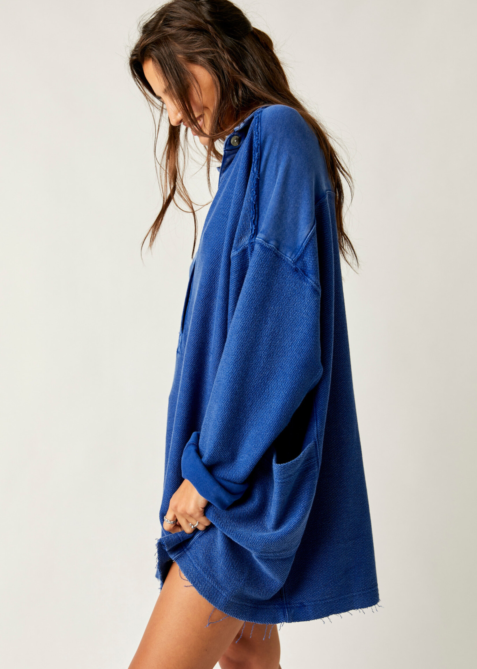 Free People Willow Polo (Rinsed Cobalt)