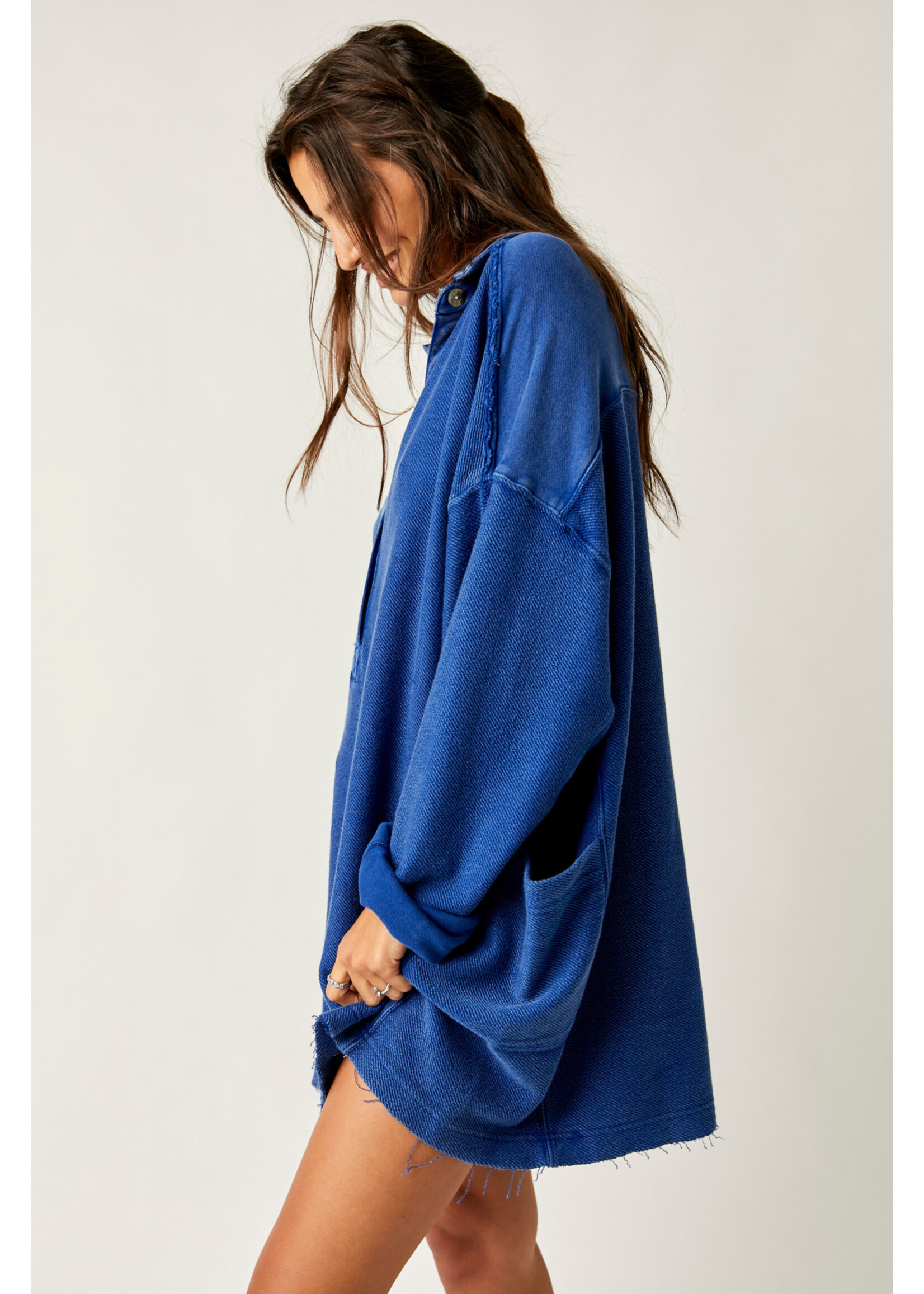 Free People Willow Polo (Rinsed Cobalt)