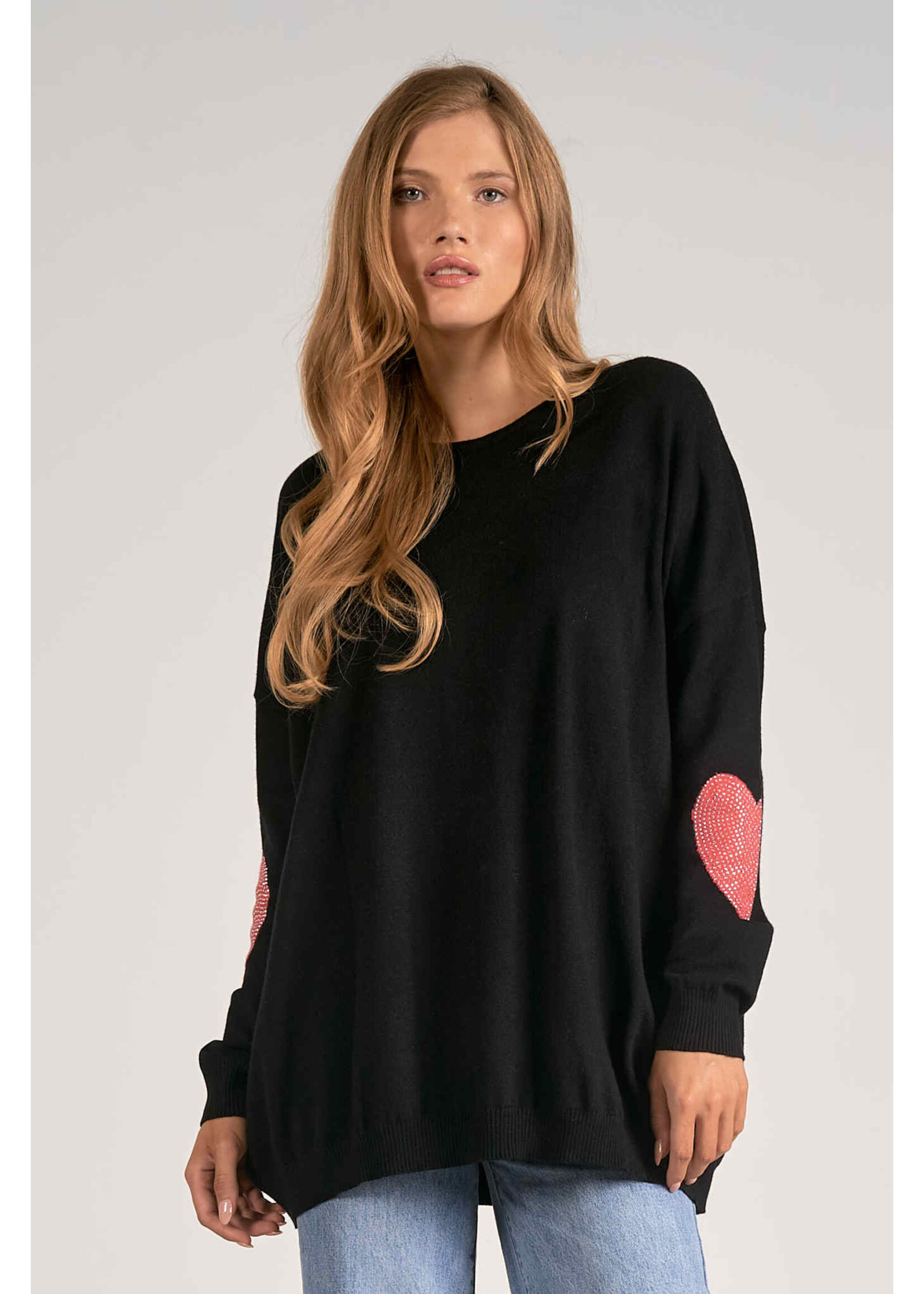 Elan Sweater w/Heart Sleeve (Black)