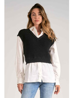 Elan Sweater/Shirt Combo (Black/White)