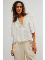 Free People Costa Eyelet Top (Bright White)