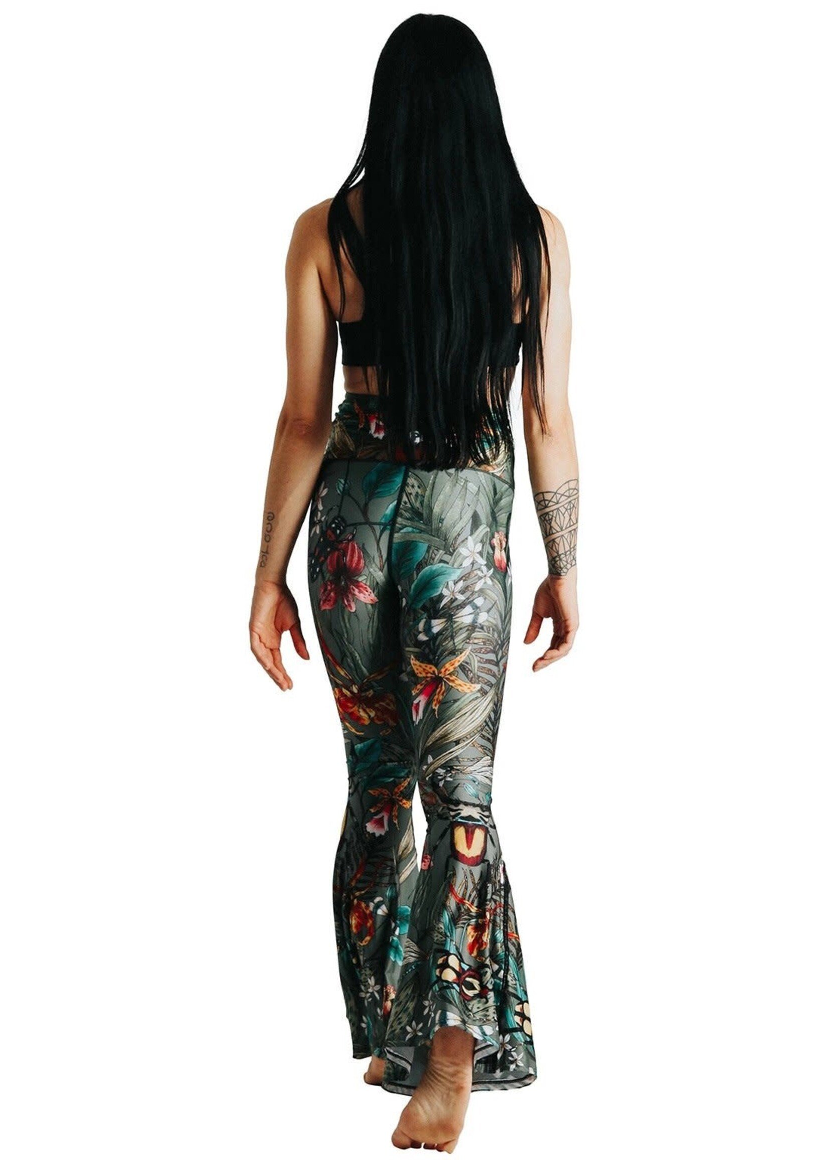 Yoga Democracy Green Thumb Printed Bell Bottoms