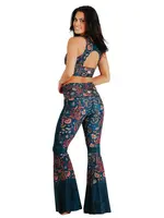 Yoga Democracy Festival Denim Printed Bell Bottoms