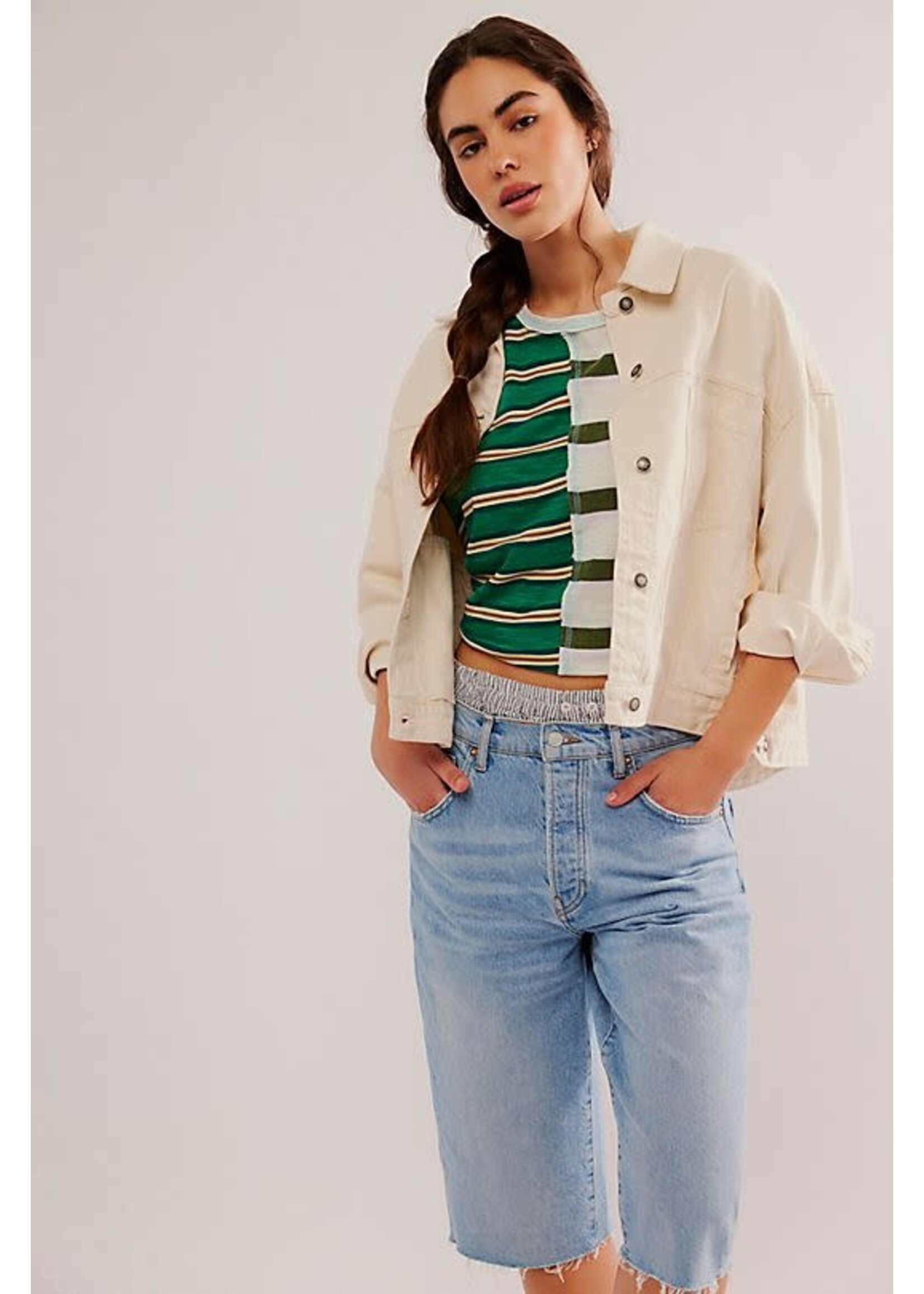 Free People Get Real Tee (Green Combo)