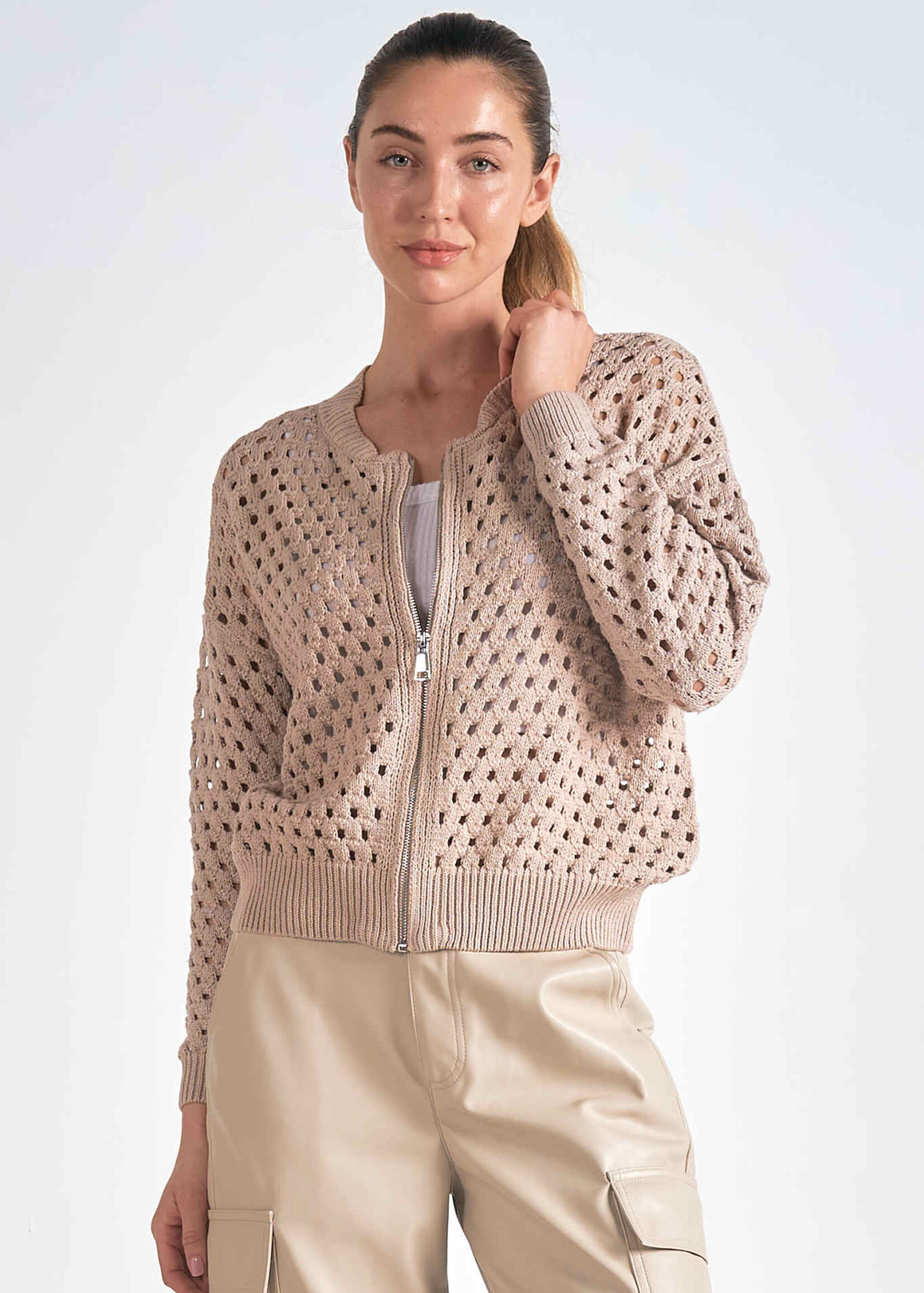 Elan Cardigan Sweater (Stone)