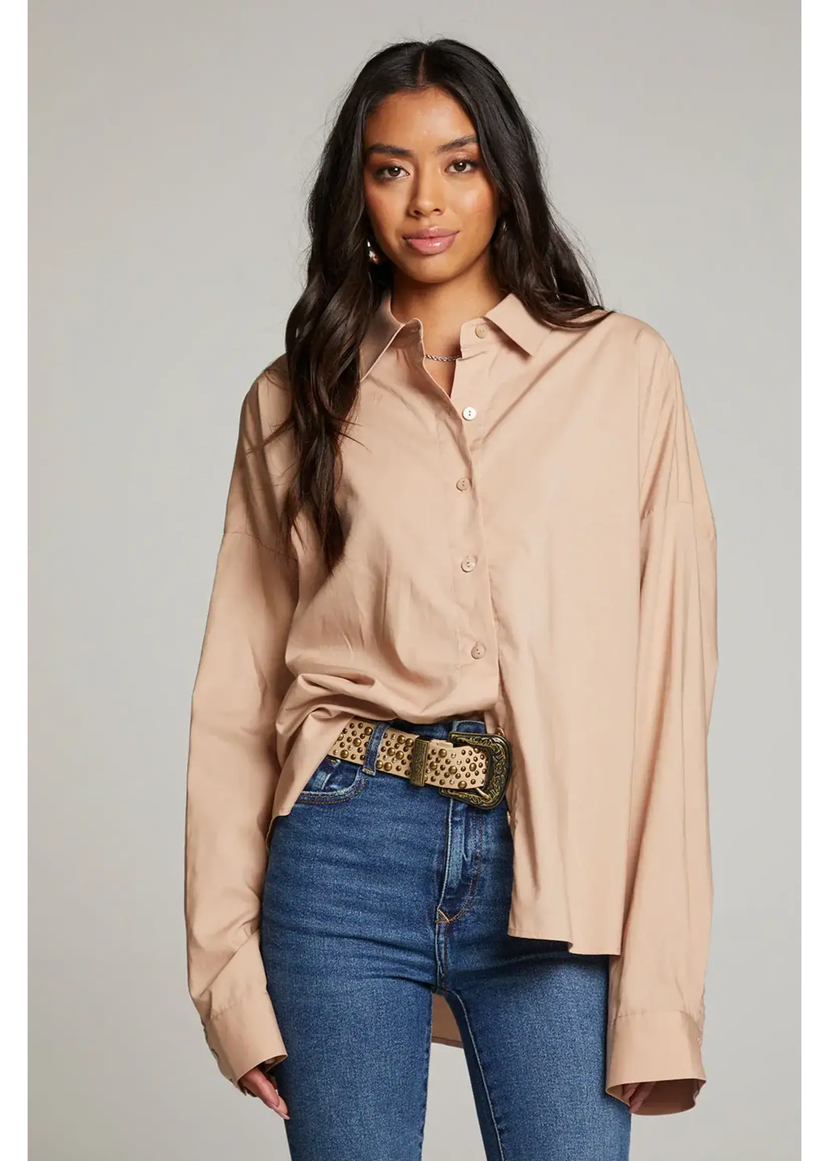 Chaser Cotton Ezra Top (Warm Taupe)