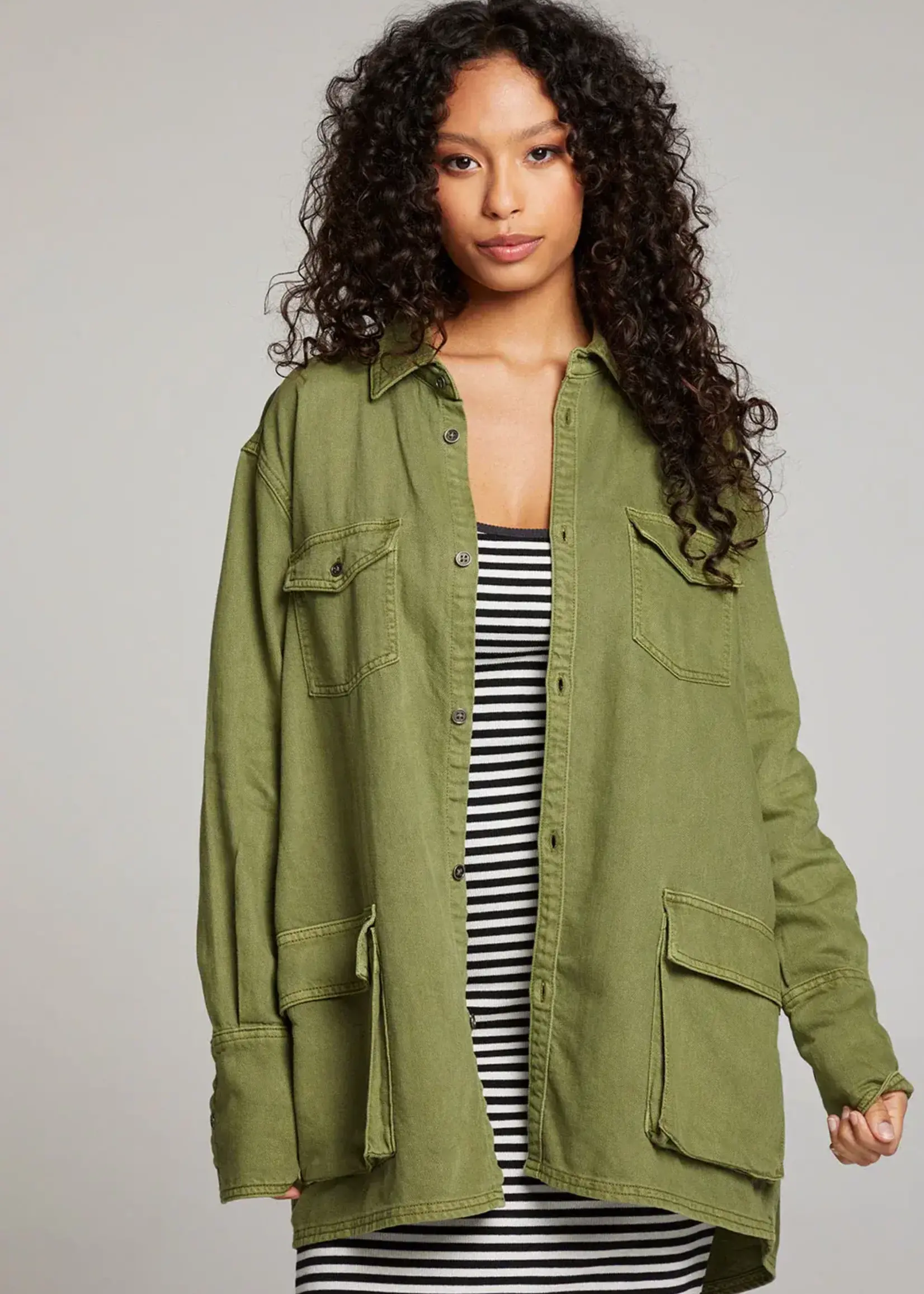 Chaser Cargo Twill Button Up (Sphagnum)