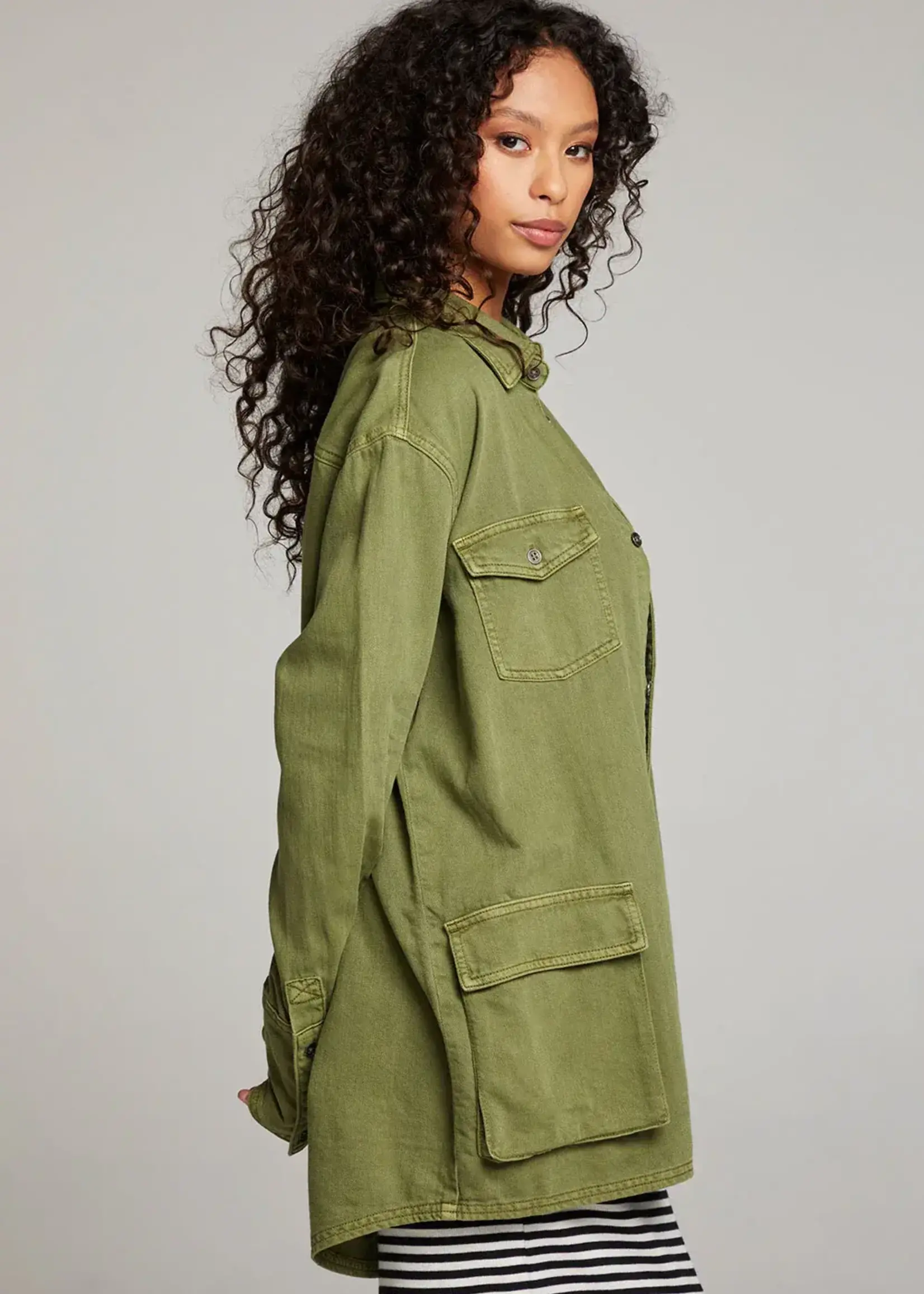 Chaser Cargo Twill Button Up (Sphagnum)